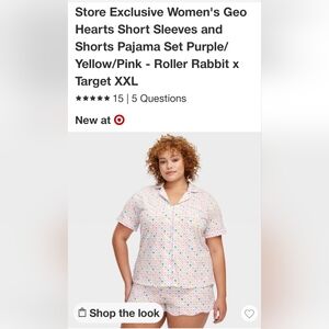 Roller Rabbit X Target "Hearts" Women's Pajama Shorts Set, XXL, NWT